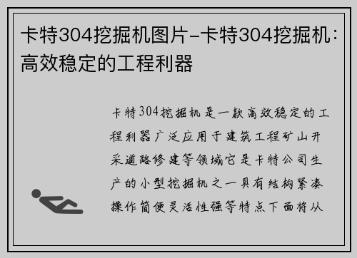 卡特304挖掘机图片-卡特304挖掘机：高效稳定的工程利器